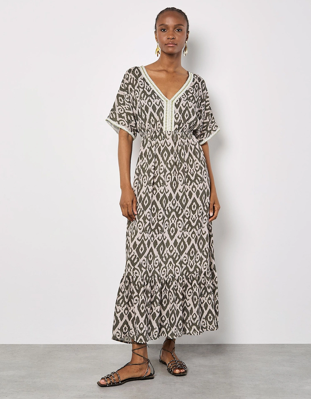 Ikat Swirl Shimmer Maxi Dress, 2 of 1