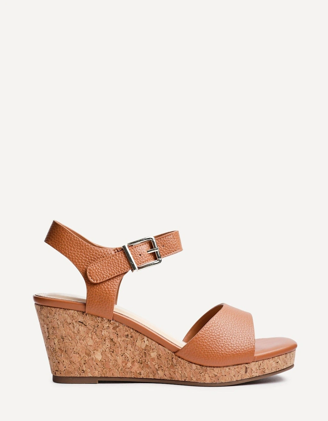 Sierra Tan Faux Leather Cork Platform Wedge, 2 of 1
