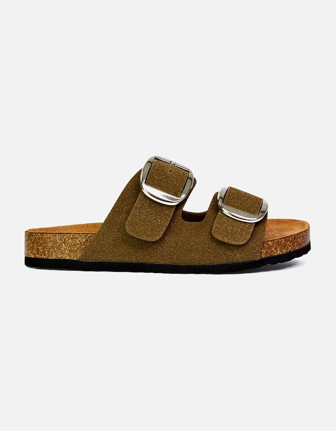 'Dolly' Slip On Slider Double Buckle Flat Sandals, 2 of 1