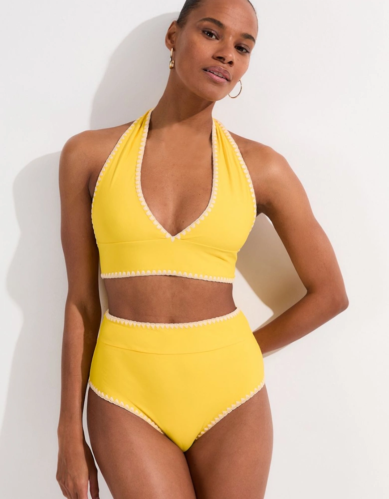 Stitch Detail Plunge Bikini Top