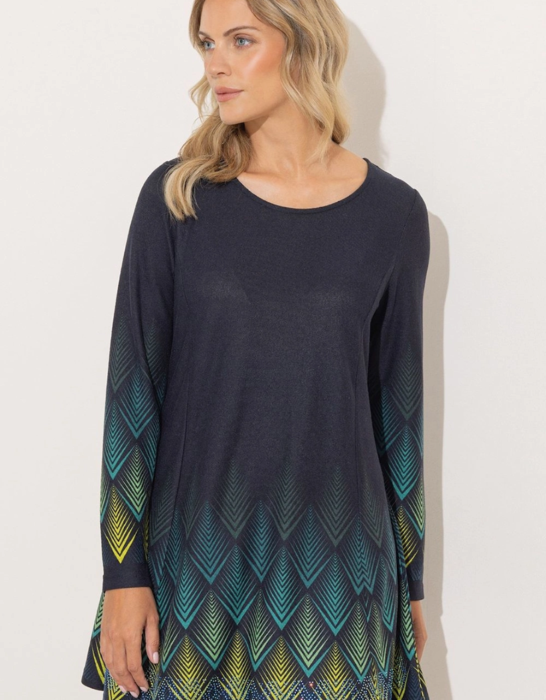 Embellished Border Print Knitted Tunic, 2 of 1