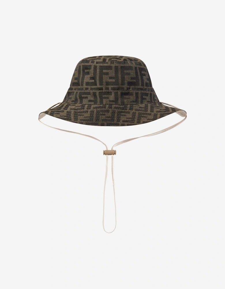 Boys Reversible Logo Bucket Hat in Beige