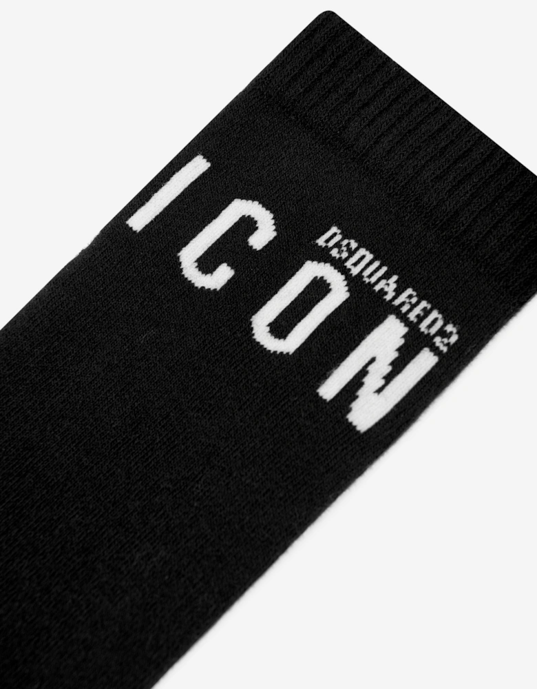 Kids Icon Logo Socks in Black
