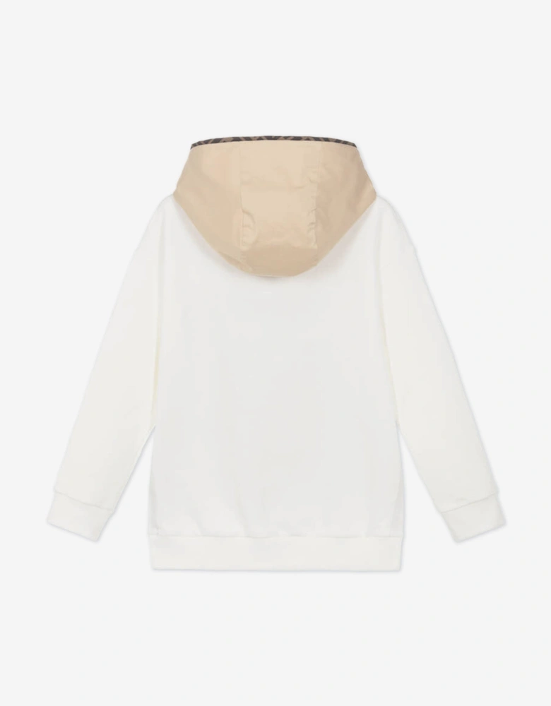 Boys Stretch Gabardine Zip Up Top in Beige