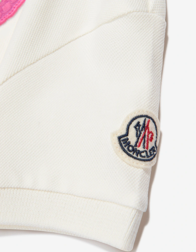 Enfant Girls Bear Polo Dress in White