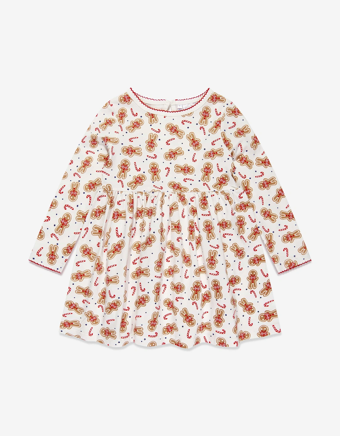 Girls Gingerbread Jersey Dress in White, 5 of 4