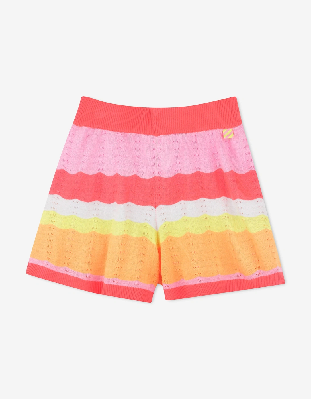 Billieblush Girls Knitted Striped Shorts in Orange, 5 of 4