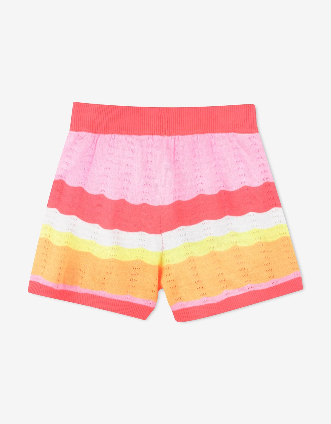 Billieblush Girls Knitted Striped Shorts in Orange