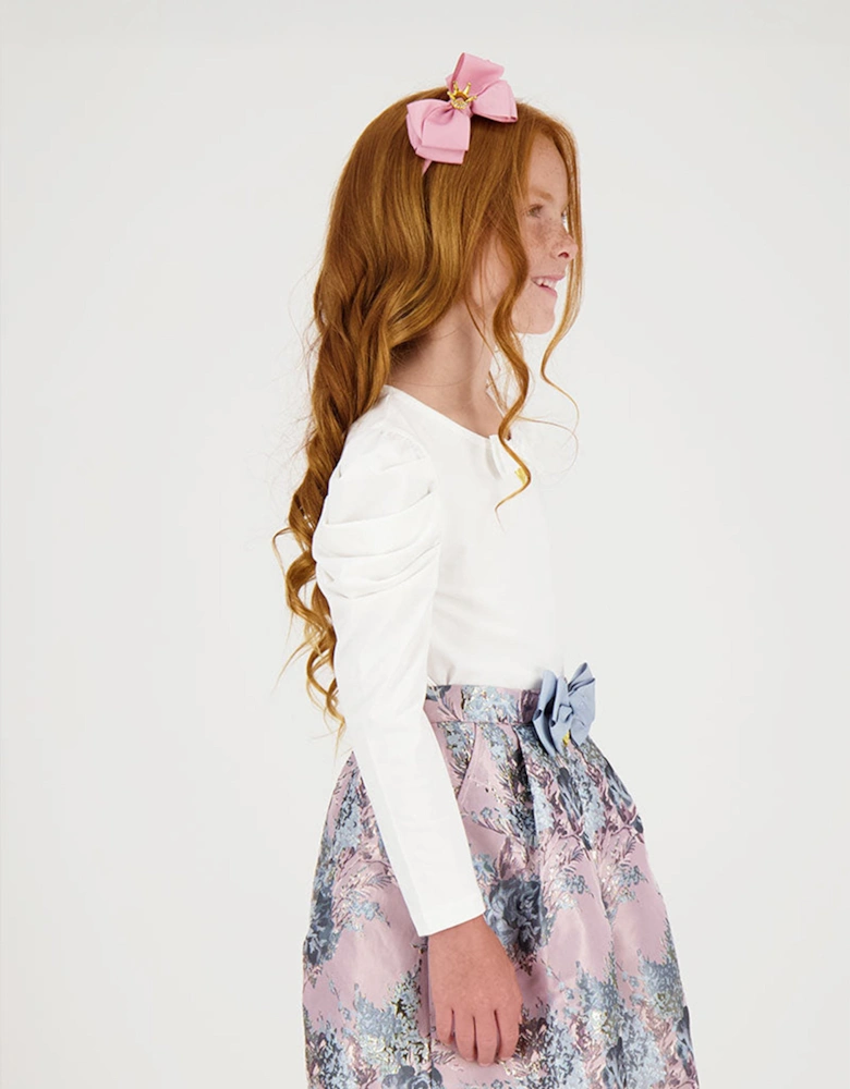 Angels Face Girls Crown and Bow Headband in Pink