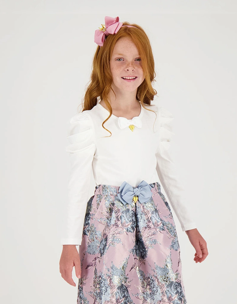 Angels Face Girls Crown and Bow Headband in Pink