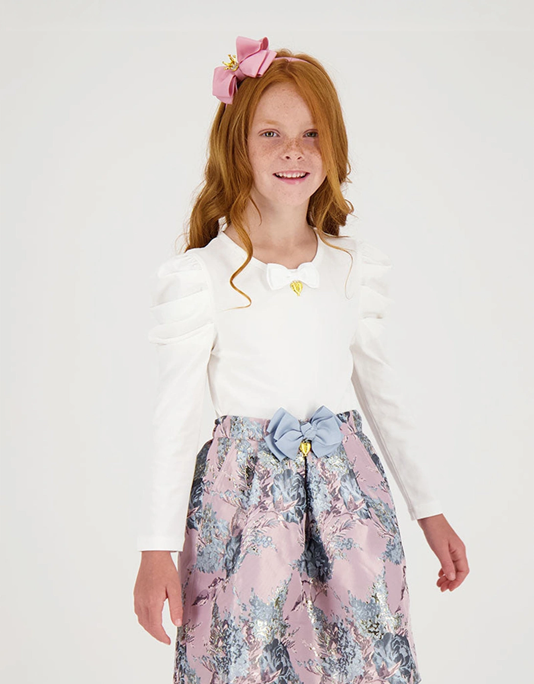 Angels Face Girls Crown and Bow Headband in Pink