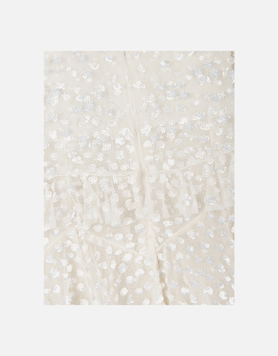 Girls Dappled Sequin Short Cape Dress in Ivory