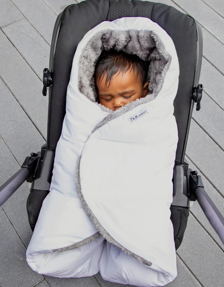 7AM Enfant Baby Nido Duvet Wrap in White