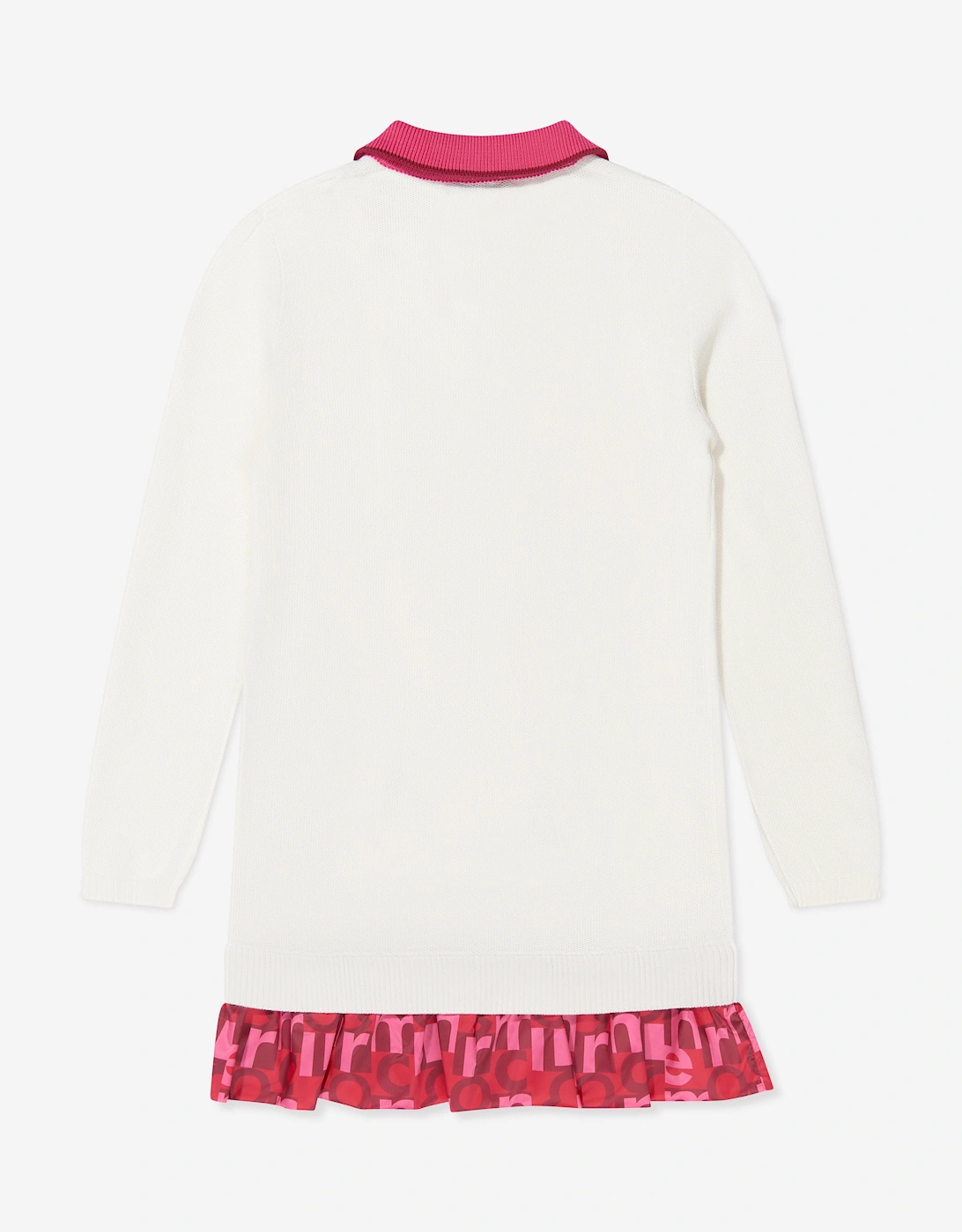 Enfant Girls Long Sleeve Polo Dress in White