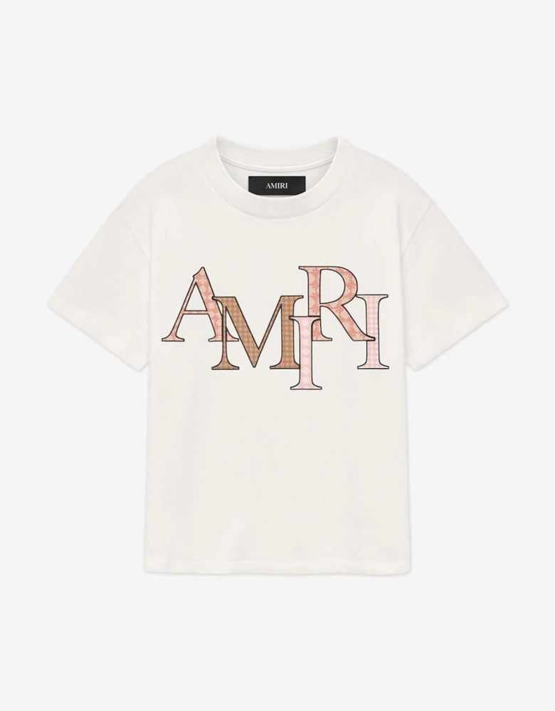 Kids Staggered T-Shirt in Ivory