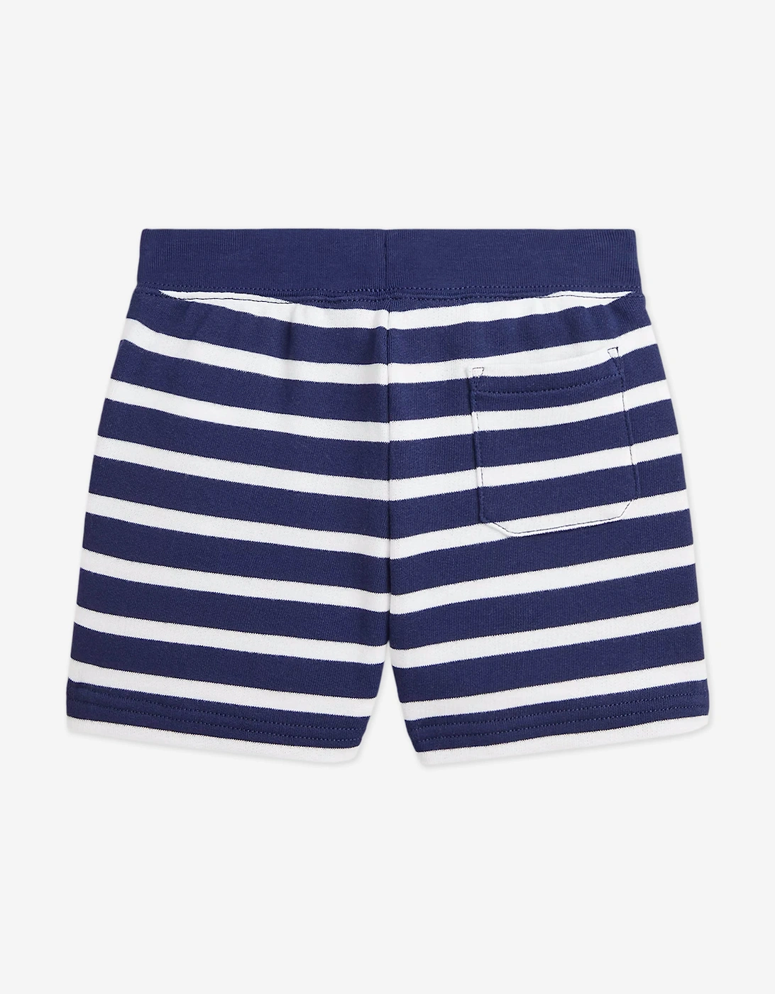 Boys Striped Logo Shorts in Navy