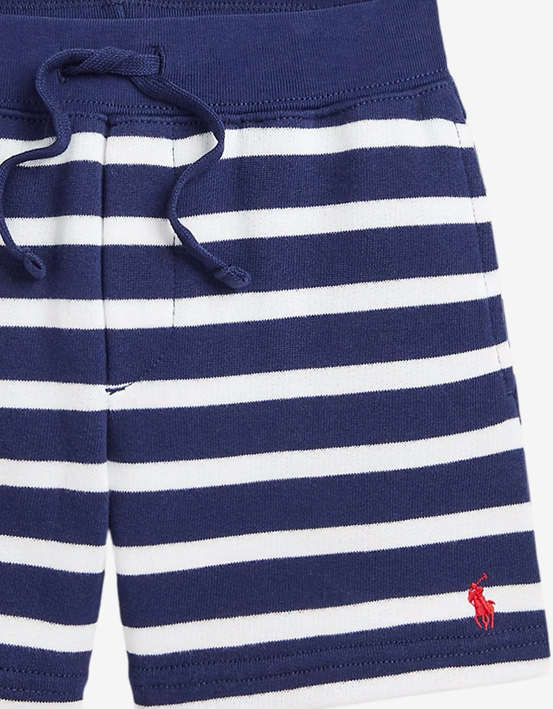 Boys Striped Logo Shorts in Navy
