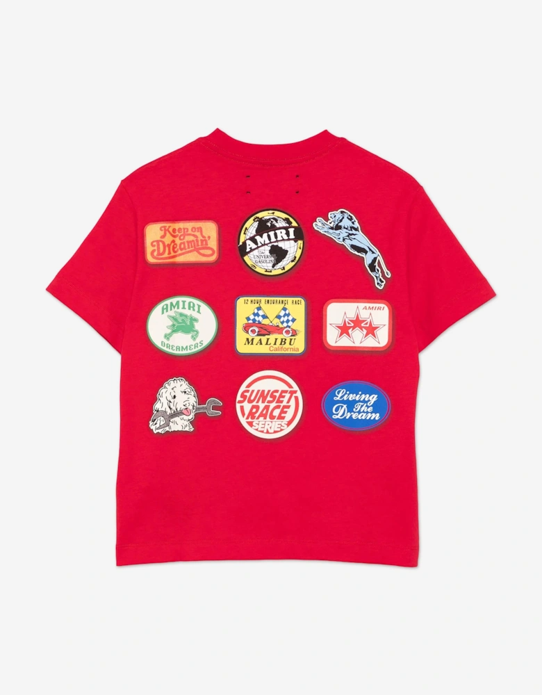 Kids Station Patch T-Shirt in Red