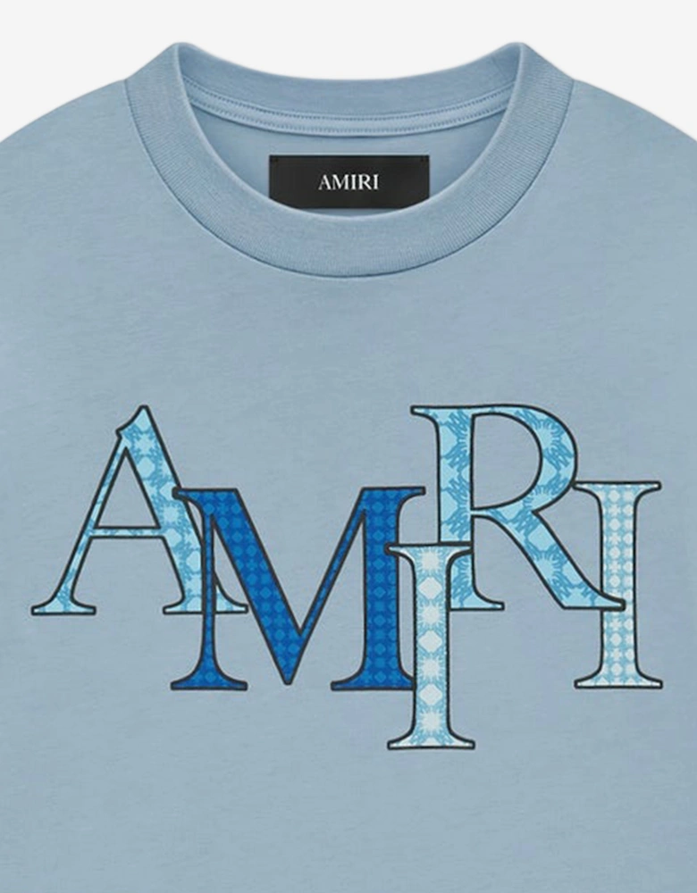 Kids Staggered T-Shirt in Blue