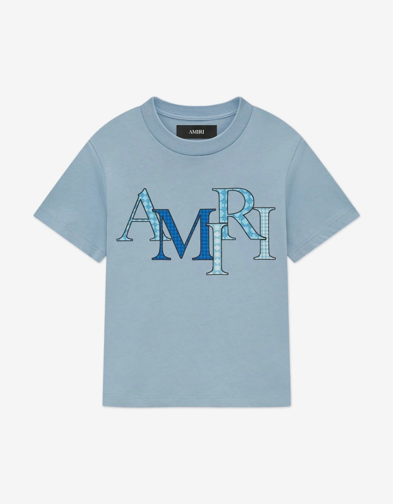 Kids Staggered T-Shirt in Blue