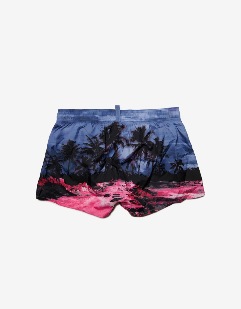 Boys Palm Tree Swim Shorts in Blue
