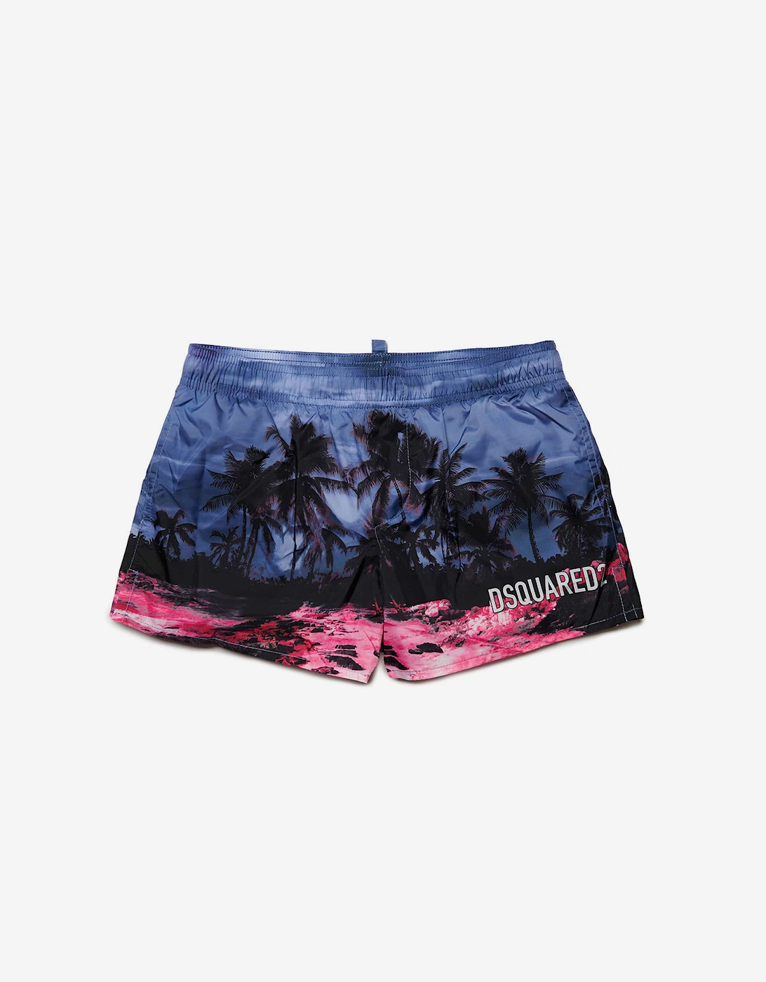 Boys Palm Tree Swim Shorts in Blue, 5 of 4