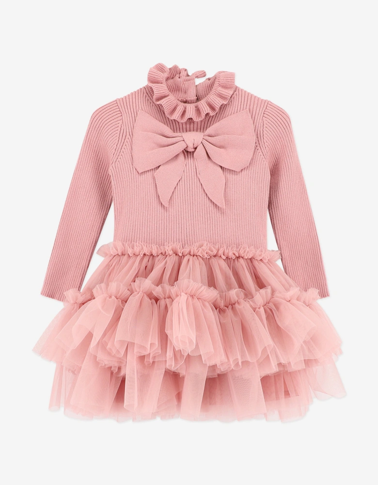 Angels Face Baby Girls Bliss Knitted and Tulle Dress in Pink
