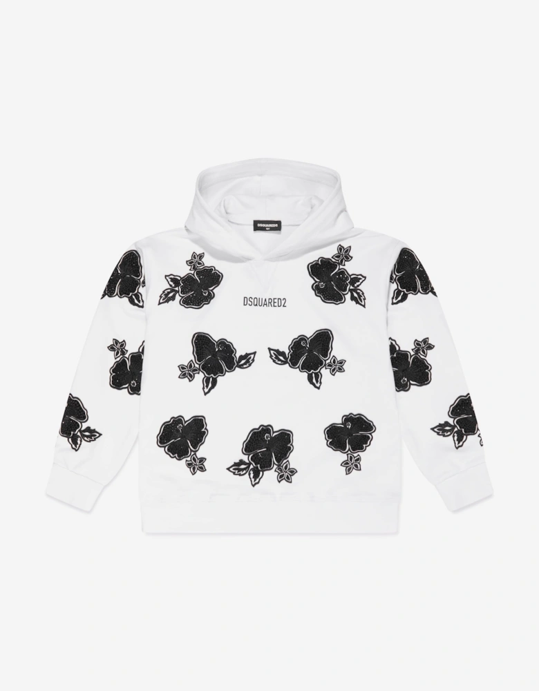 Kids Slouch Fit Hoodie in White