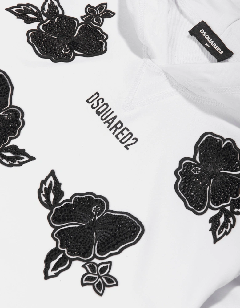 Kids Slouch Fit Hoodie in White