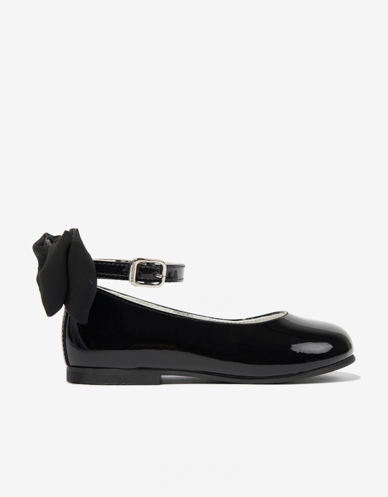 Girls Patent Leather Bow Shoes in Black