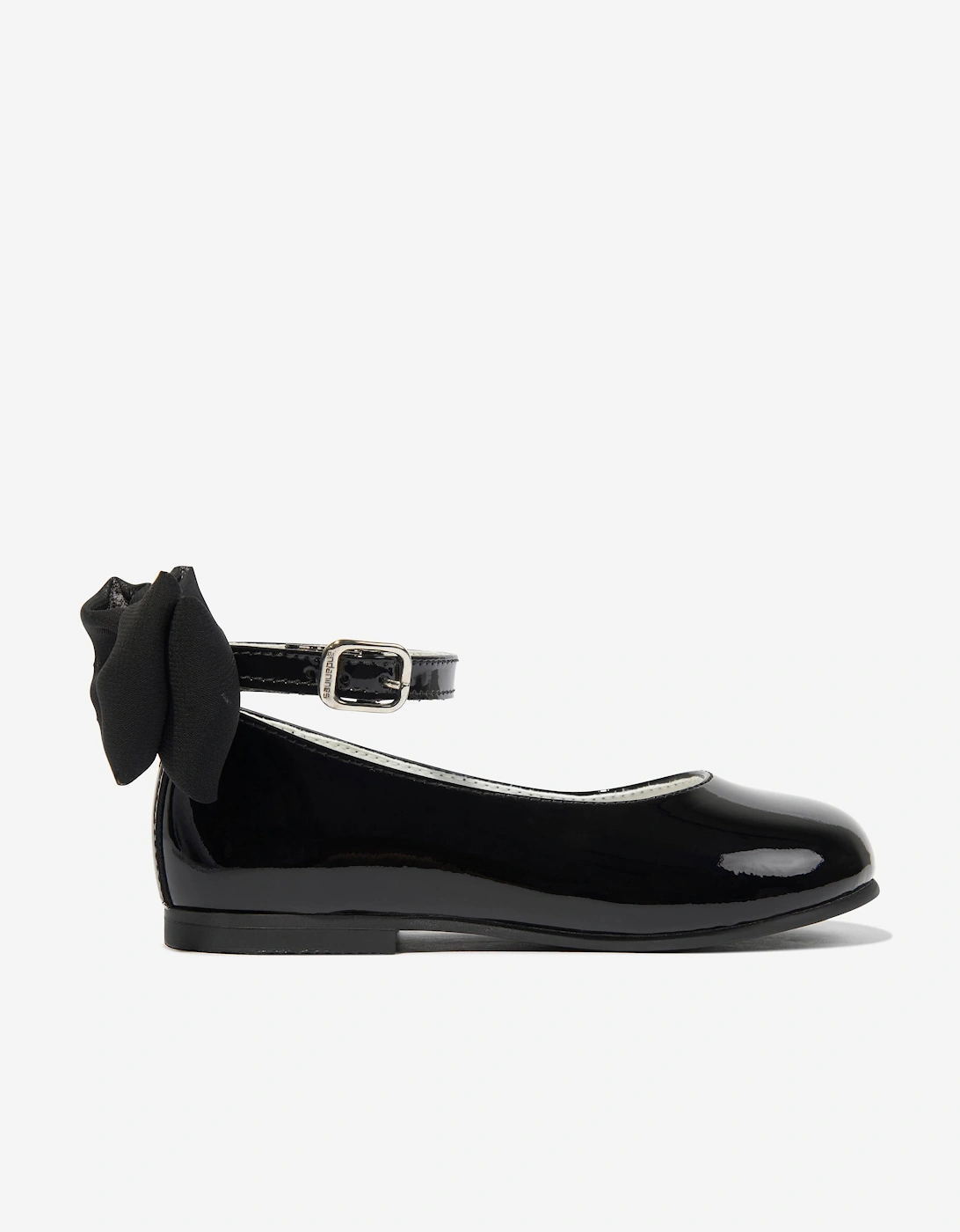 Girls Patent Leather Bow Shoes in Black, 5 of 4