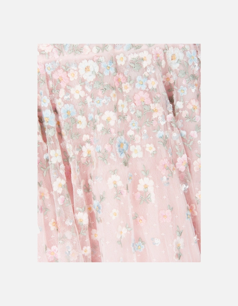 Girls Dahlia Ditsy Cape Dress in Pink