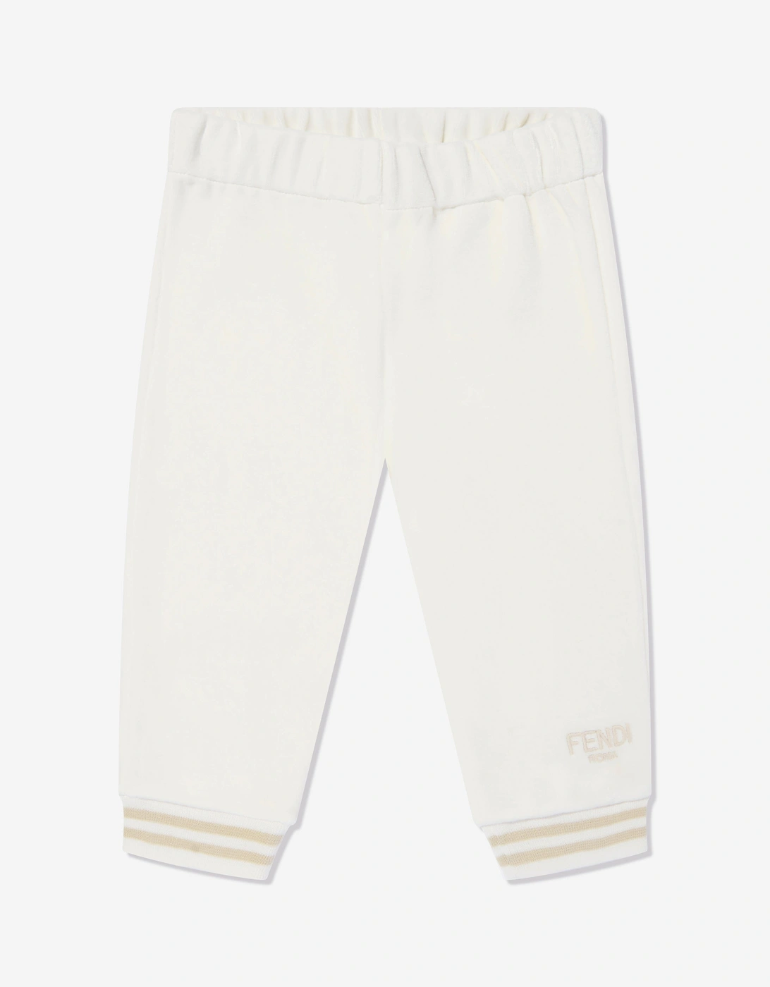 Baby Chenille Logo Joggers in White, 5 of 4