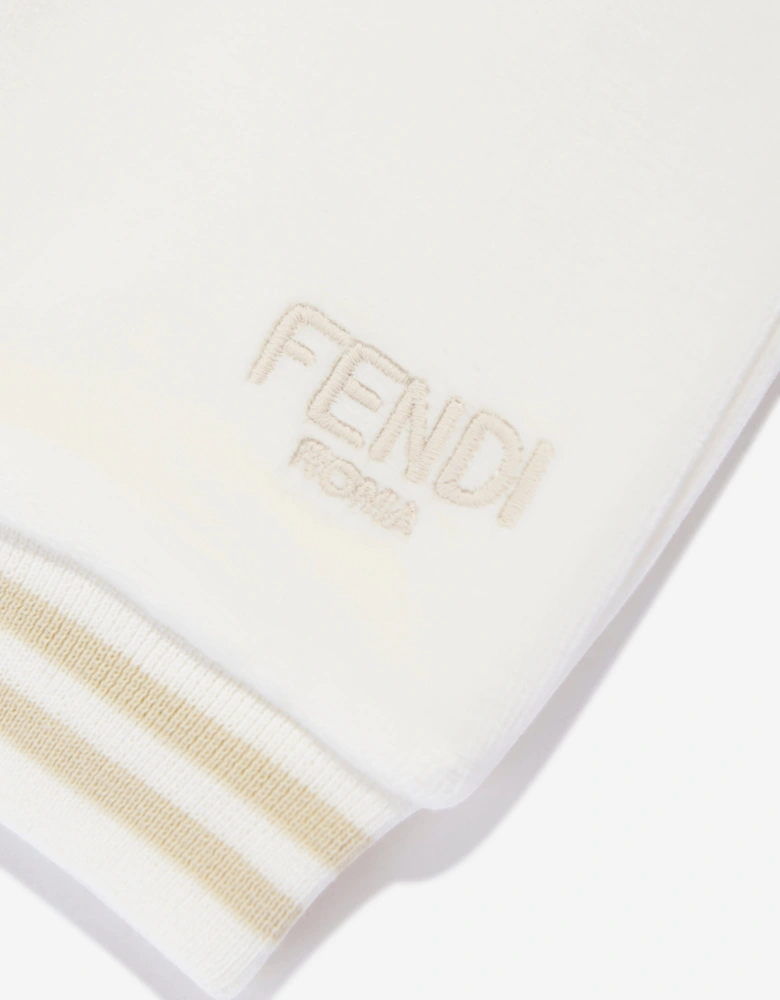 Baby Chenille Logo Joggers in White