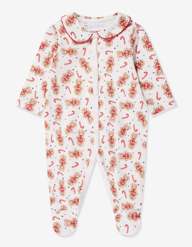 Baby Gingerbread Babygrow in White