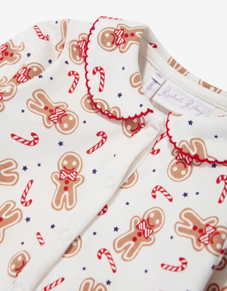 Baby Gingerbread Babygrow in White