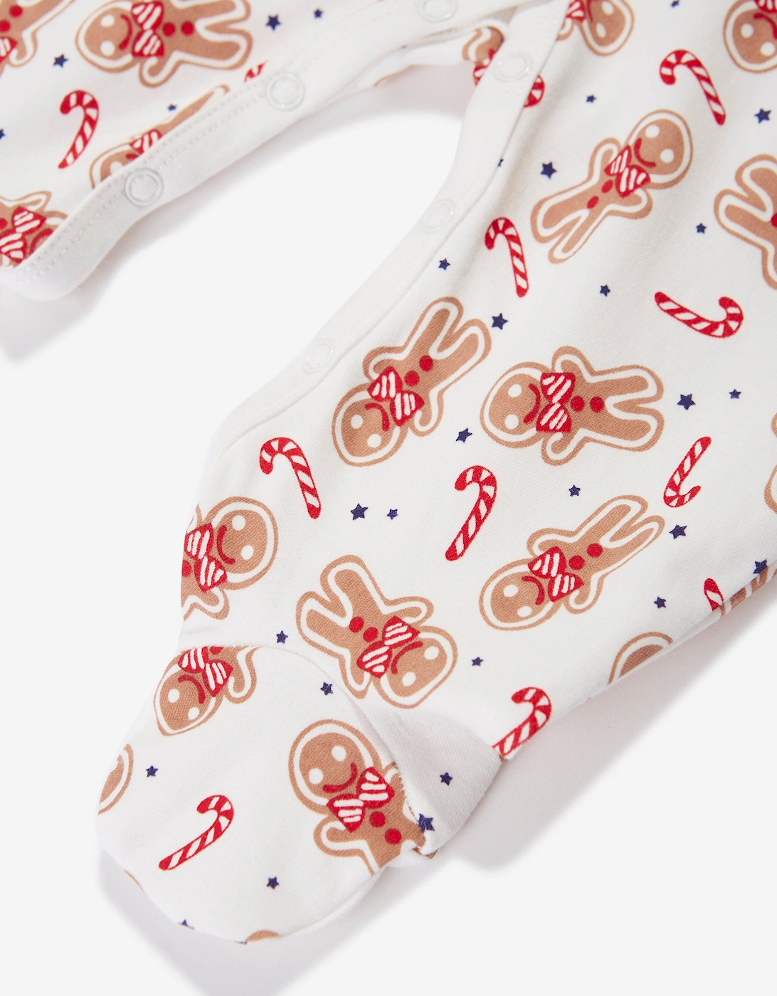 Baby Gingerbread Babygrow in White