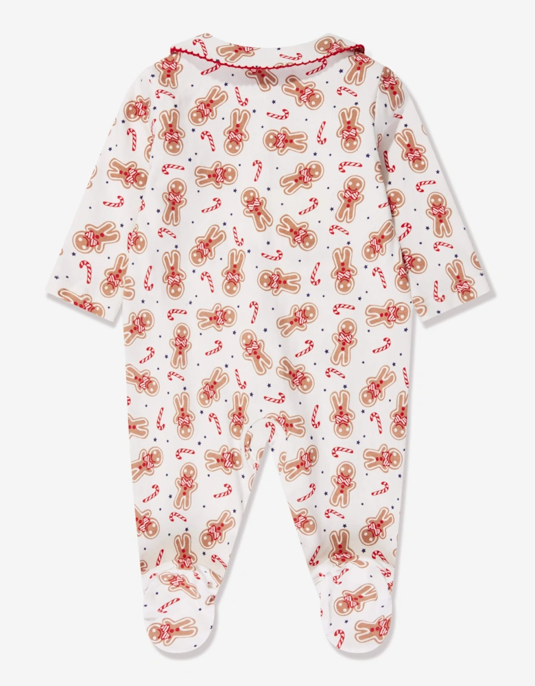 Baby Gingerbread Babygrow in White