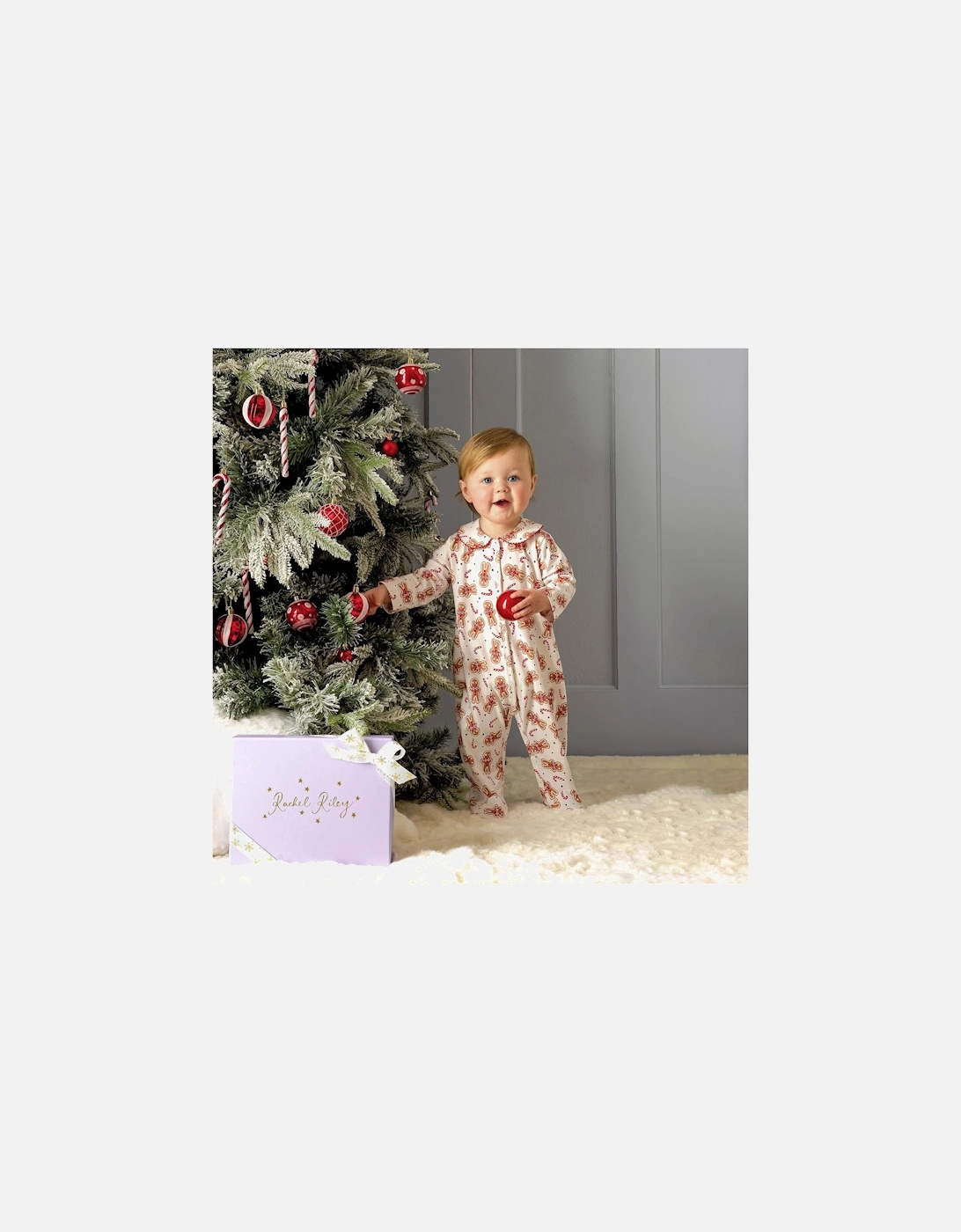 Baby Gingerbread Babygrow in White