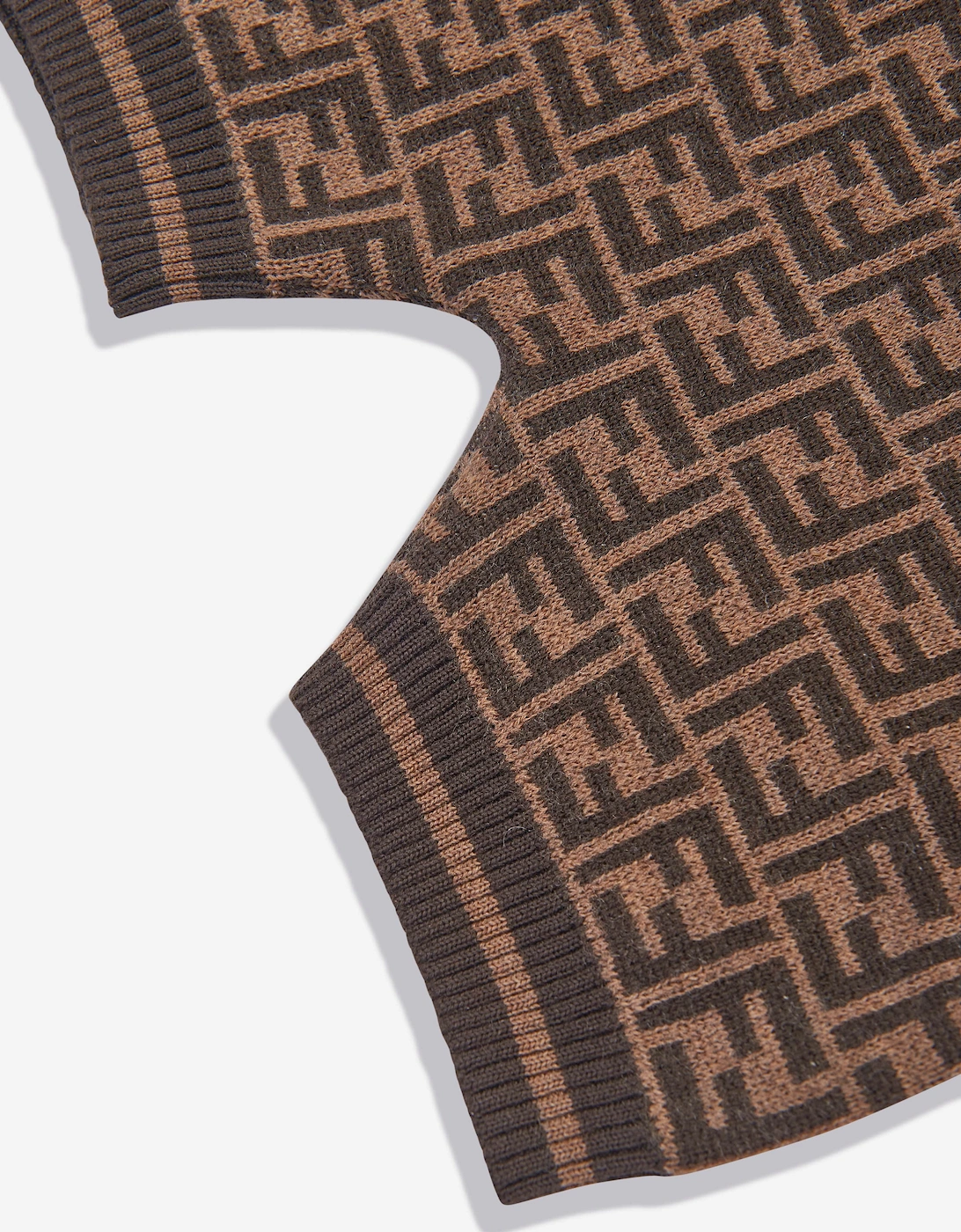 Baby Wool Knit FF Logo Shorts in Brown