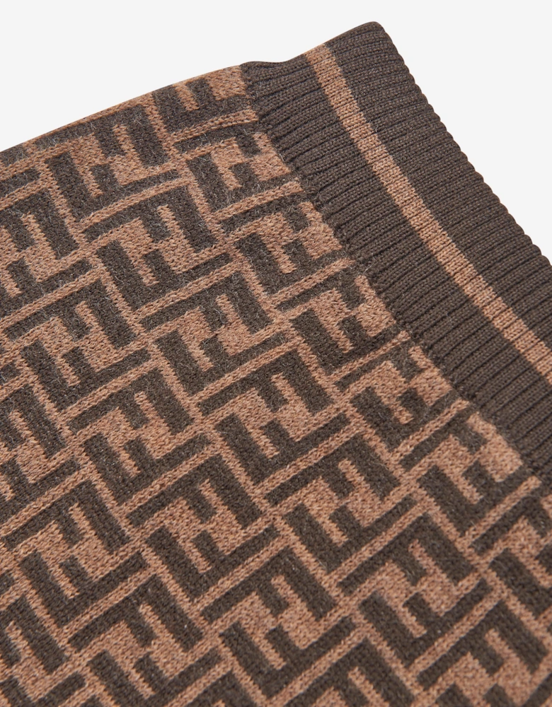 Baby Wool Knit FF Logo Shorts in Brown