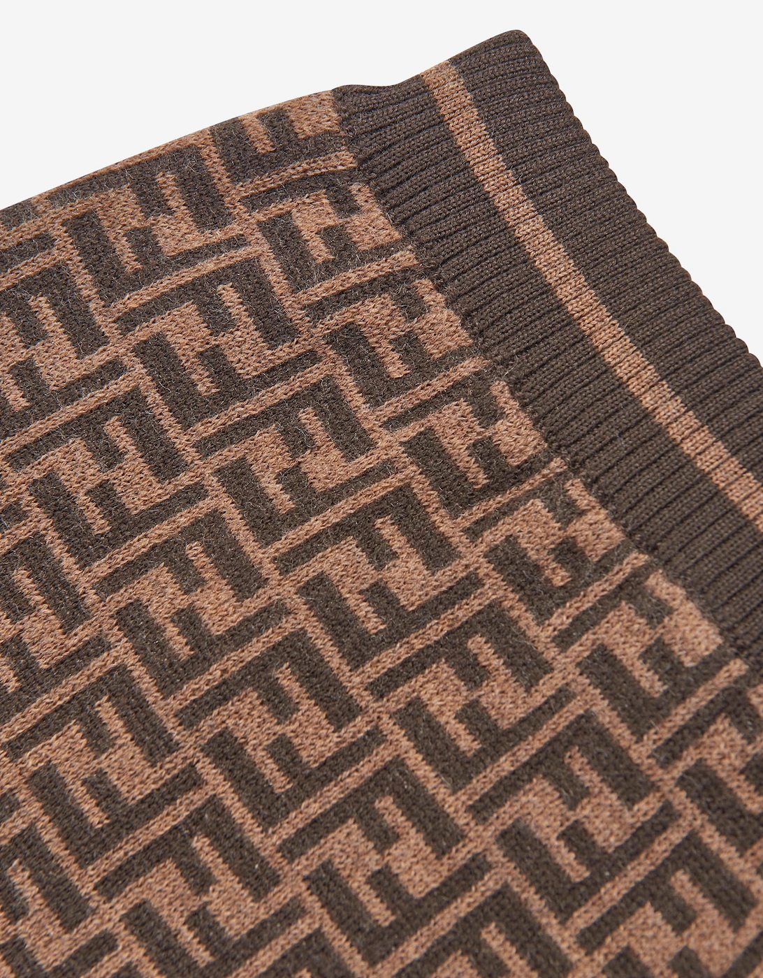 Baby Wool Knit FF Logo Shorts in Brown