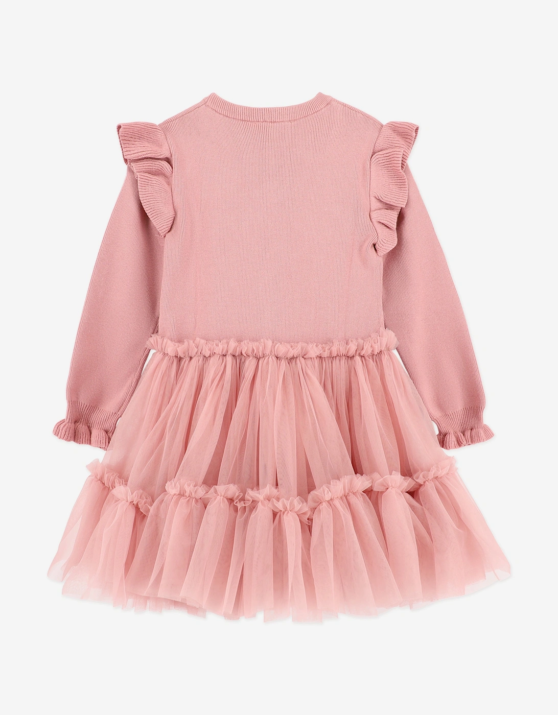 Angels Face Girls Bliss Knitted and Tulle Dress in Pink