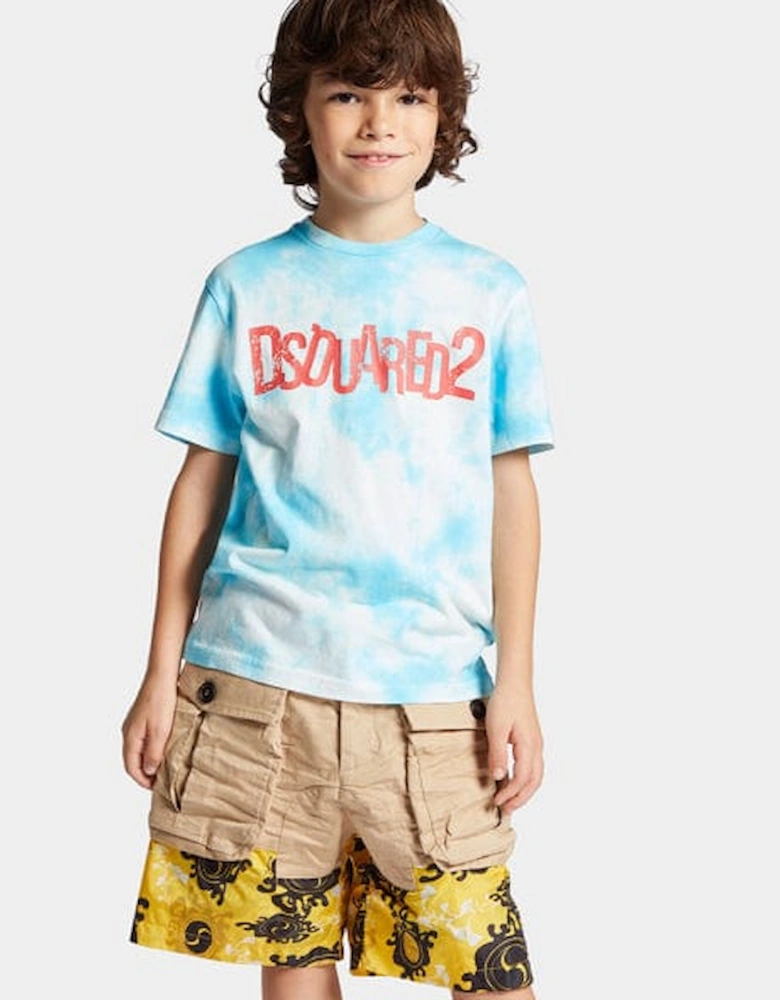 Kids Tie-Dye Logo T-Shirt in Blue