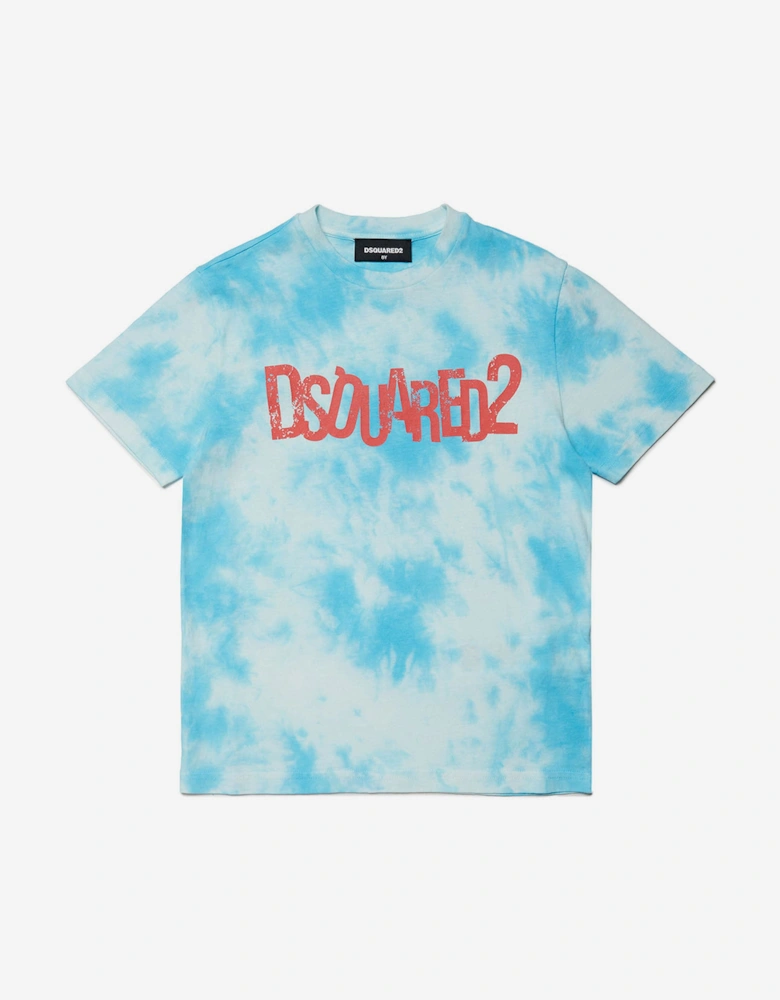 Kids Tie-Dye Logo T-Shirt in Blue