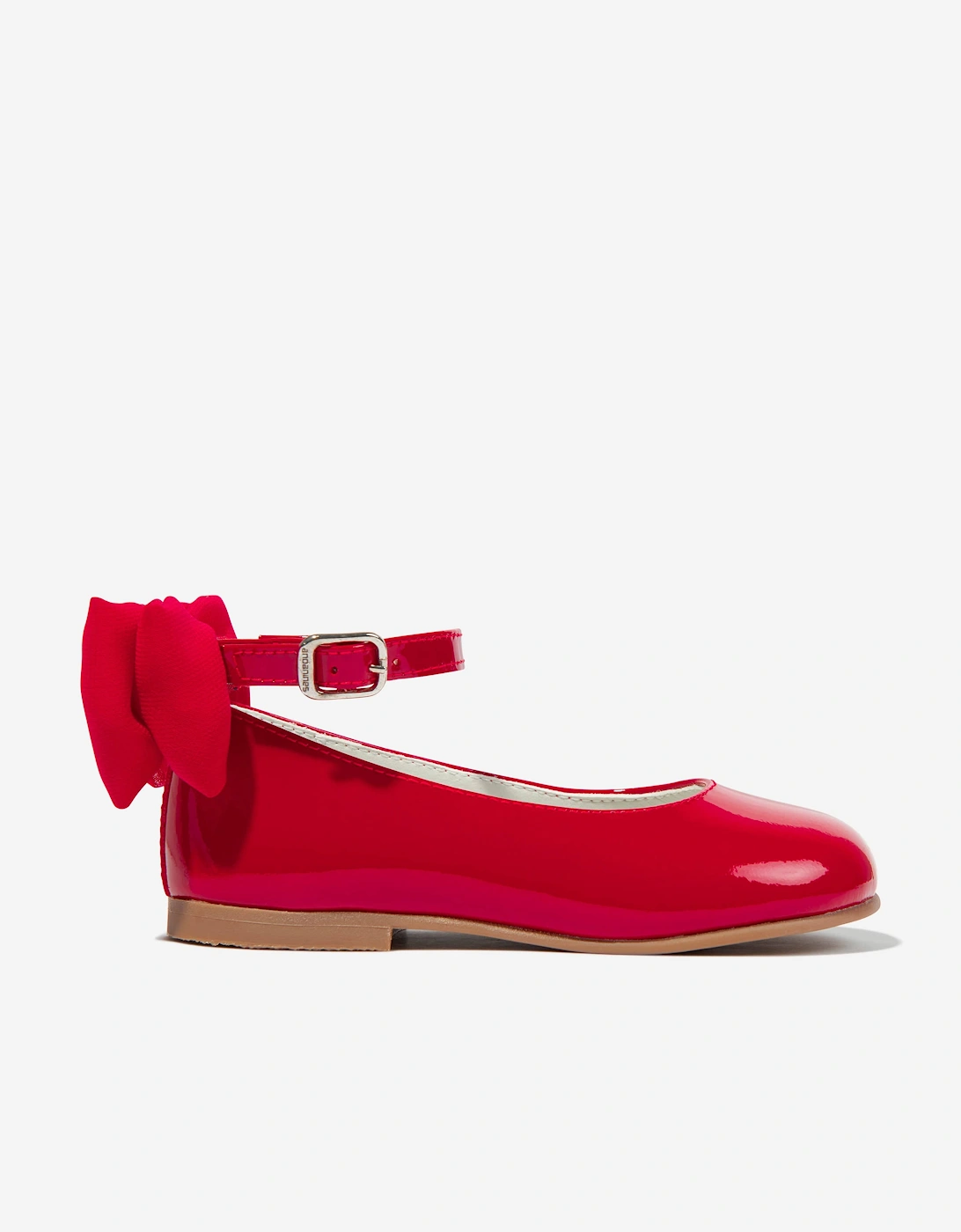 Girls Patent Leather Bow Shoes in Red, 5 of 4