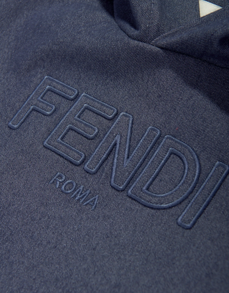 Kids Denim and Jersey Hoodie in Blue