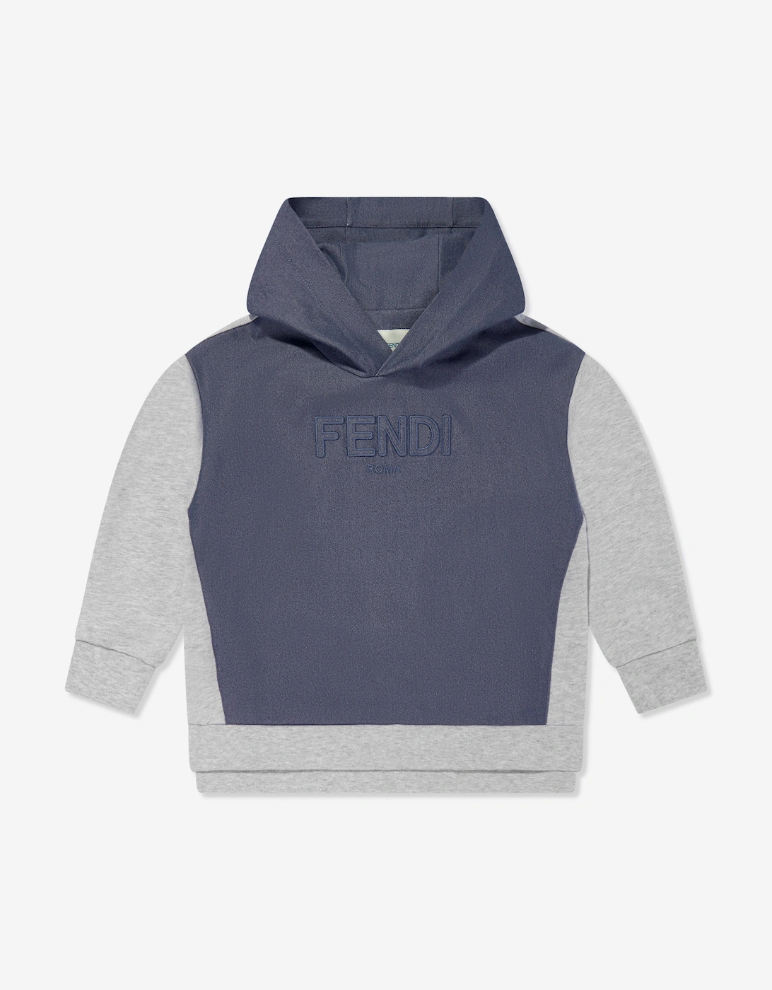 Boy's Fendi Kids Denim and Jersey Hoodie in Blue - Size: 12 years