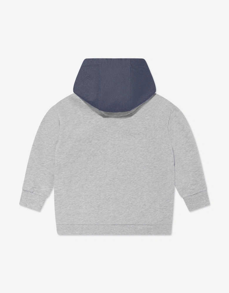 Kids Denim and Jersey Hoodie in Blue