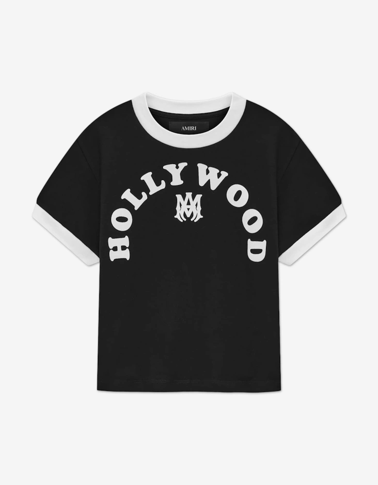 Kids Hollywood Ringer T-Shirt in Black